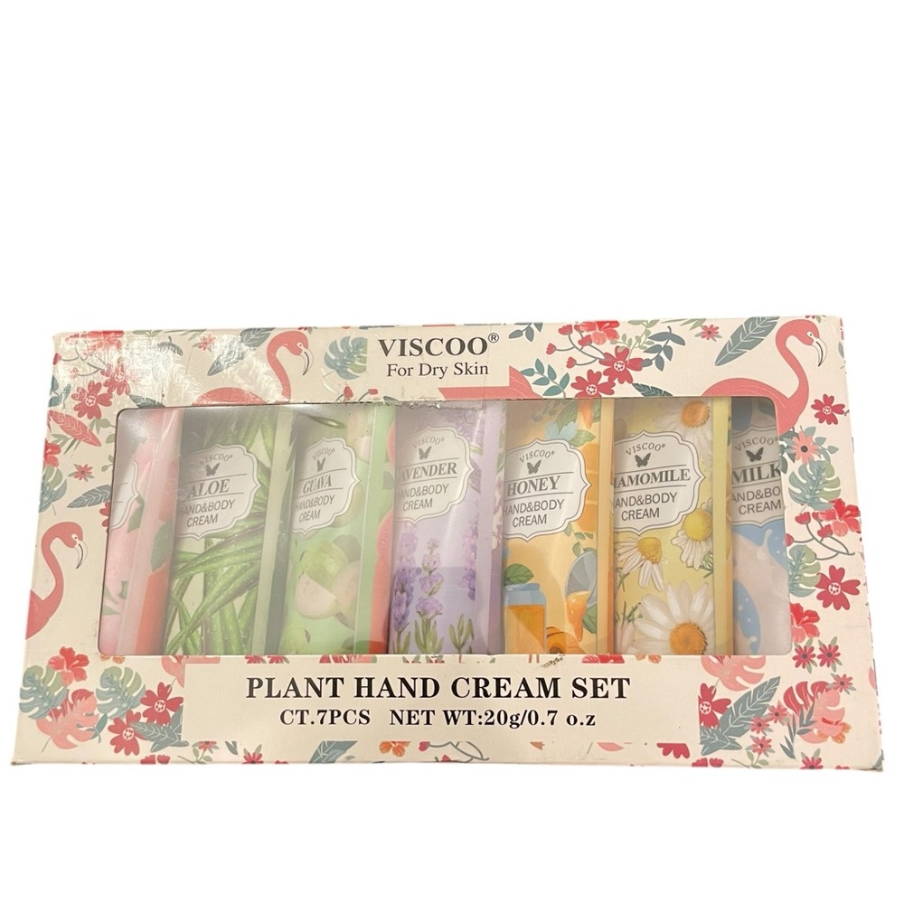 VISCOO 7 Pack Hand Cream Gifts Set Hand Lotion Travel Size Plat Extract Gift